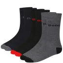 Bench Men's Striped 3-Pack Sock Gift Set - Navy/Black/Grey - 7-11 - Navy Image 1