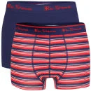 Ben Sherman Men's 2-Pack Striped Boxer - Astral Blue/Red - S - Astral Blue/Red Image 1