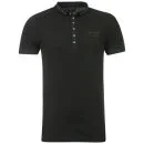 Firetrap Men's Ecked Collar Detail Polo Shirt - Black - M - Noir Image 1
