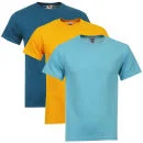 Fruit of the Loom/Jerzees Men's 3 Pack T-Shirts - XXL - Turquoise/Light Turquoise/Sun Image 1