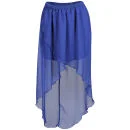 Influence Women's Low Back Chiffon Skirt - Blue - 8 - Bleu Image 1