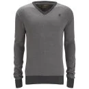 Ringspun Men's Leighton V-Neck Jumper - Grey Marl - S - Gris Chiné Image 1