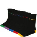 Bench Men's 5-Pack Basic Socks With Contrast Detail - Black- 7/11 - 7-11 - Noir Image 1
