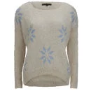 Love Knitwear Women's Large Snowflake Christmas Jumper - White - UK 10 - Crème Image 1