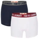 Tokyo Laundry Men's Huck 2-Pack Boxers - White/Charcoal - S - White/Charcoal Image 1