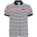 Slazenger Men's Pearce Striped Polo Shirt - White/Navy/Red - S - white/navy/red Image 1