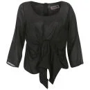 nümph Womens Elisabeth Gather Shirt - Black - XS - Noir Image 1