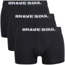 Brave Soul Men's 3-Pack Boxers - Black - S - Noir Image 1