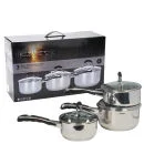 Hell's Kitchen Luna 3pc Stainless Steel Pan Set Image 1