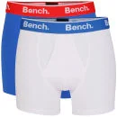 Bench Men's 2-Pack Boxers - White/Blue - S - Blanc/Bleu Image 1