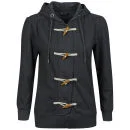 Brave Soul Women's Toggle Jersey Jacket - Charcoal Marl - S - Charbon Image 1