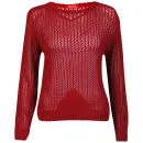 Influence Women's Honeycomb Knitted Jumper - Red - One Size - Rouge Image 1