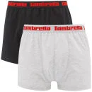 Lambretta Men's 2 Pack Boxers - Black/Grey - S - Noir/Gris Image 1