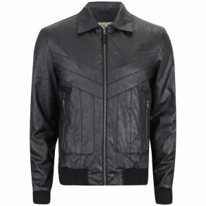 Ringspun Men's Higson Leather Look Jacket - Black - S - Noir Image 1