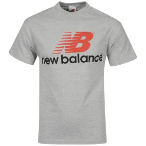 New Balance Men's Grey Front Logo T-Shirt - S - Gris Image 1