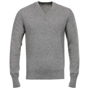 Romeo Gigli Men's V-Neck Knit - Grey - M - Gris Image 1