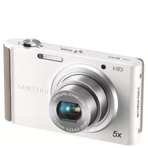 Samsung ST77 Compact Digital Camera (16MP, 5x Optical, 2.7Inch LCD) - White Image 1