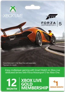 Xbox Live 12 Month Gold Membership + 1 Month Free (Forza Motorsport 5 Packaging) Image 1