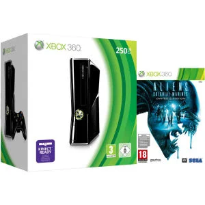 Xbox 360 250GB Matte Black Console: Bundle Includes (Aliens: Colonial Marines) Image 1