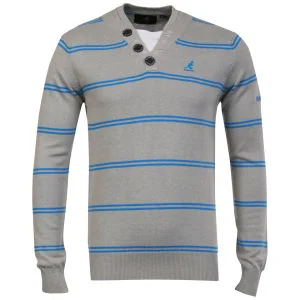 Kangol Men's Kev Buttoned V Neck Jumper - Grey - S - Grey M Image 1