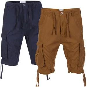 55 Soul Men's 2-Pack Spirit Shorts - Navy/Tobacco - 28 - Navy/Tobacco Image 1