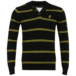 Kangol Men's Kev Buttoned V Neck Jumper - Black - S - Noir Image 1