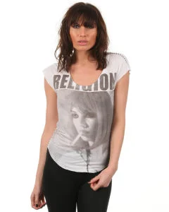 Religion Ladies Smoking Girl T-Shirt - White - XS - Blanc Image 1