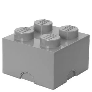 Boîte à briques de rangement LEGO 4 - gris pierre moyen Image 1