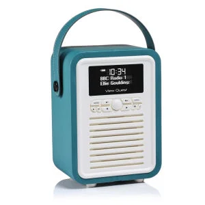 View Quest Retro Mini Bluetooth DAB+ Radio - Teal Image 1
