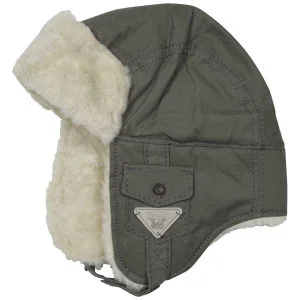 Diesel Fur Trim Canvas Trapper Hat - One Size - Khaki Image 1