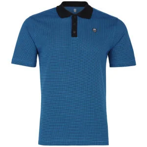 K-Swiss Men's Check Jacquard Polo Shirt - Brilliant Blue/Black - S - Brilliant Blue/Black Image 1