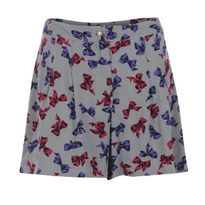Sugarhill Boutique Women's Bow Print Shorts - Grey - 8 - Gris Image 1