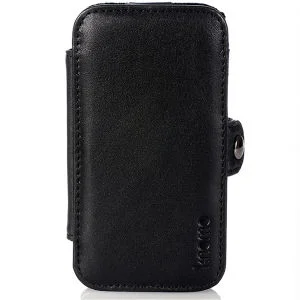 Knomo Black Leather iPhone 4 Folio Case Image 1