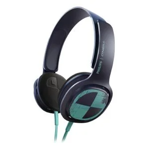 Philips SHO3300 O'Neill Cruz Headband Headphones - Black/Mint Image 1