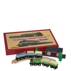 Traditional Wooden Train Set - Retro Board Game Image 1