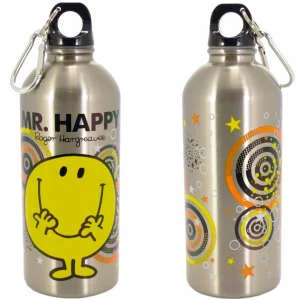 Mr Happy Stainless Steel Water Bottle Image 1