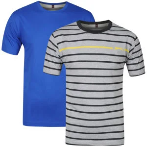 Slazenger Men's 2 Pack T-Shirts - Blue/Grey/Charcoal - S - Blue/grey/charcoal Image 1