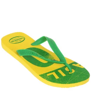 Havaianas Unisex Team Brazil Flip Flops - Yellow - 1/2 - Citron Image 1