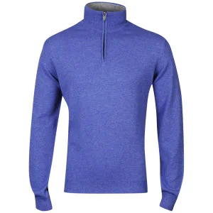 Romeo Gigli Men's Half Zip Cashmere Jumper - Blue - - M - Bleu Image 1