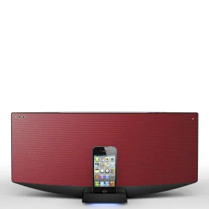 Sony All-In-One Bluetooth Audio System with Dock for iPhone, iPod and iPad - Red Image 1