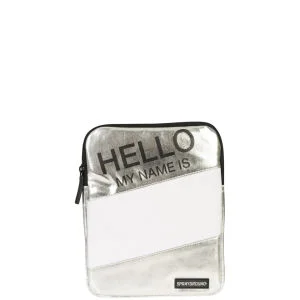 Sprayground Hello My Name Is IPAD Case- Metallic Silver Image 1