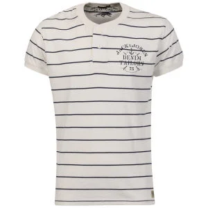 Jack & Jones Vintage Men's Wilson Henley T - Shirt - Colour 2 - XL - White Stripe Image 1