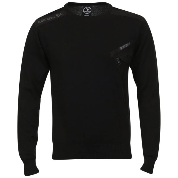 Benzini Men's Jackson Crew Neck Knit - Black - S - Noir Image 1