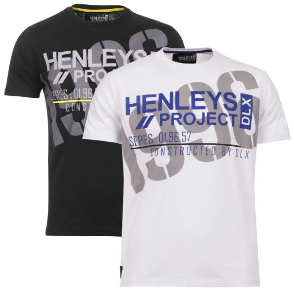 Henleys Men's 2 Pack T-Shirts - Timber White/Timber Black - M - Multi Image 1