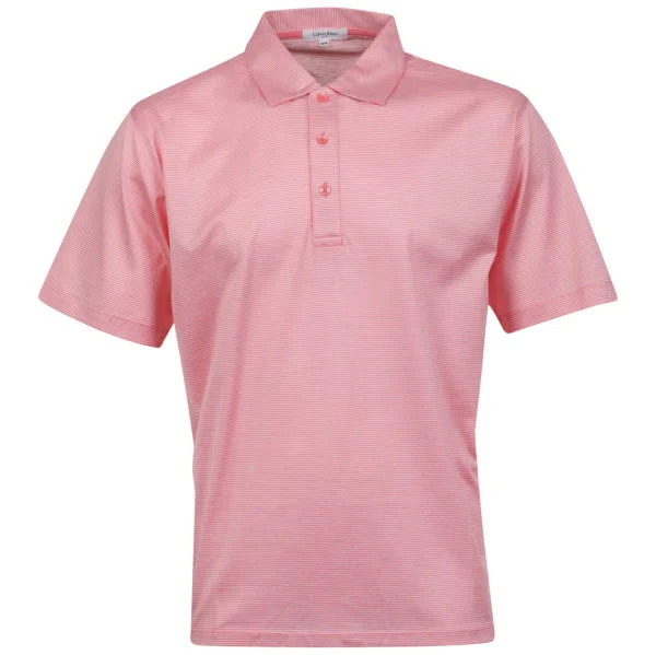 Calvin Klein Men's 3 Button Golf Polo - Pink/White - S - Red/Black/White Image 1