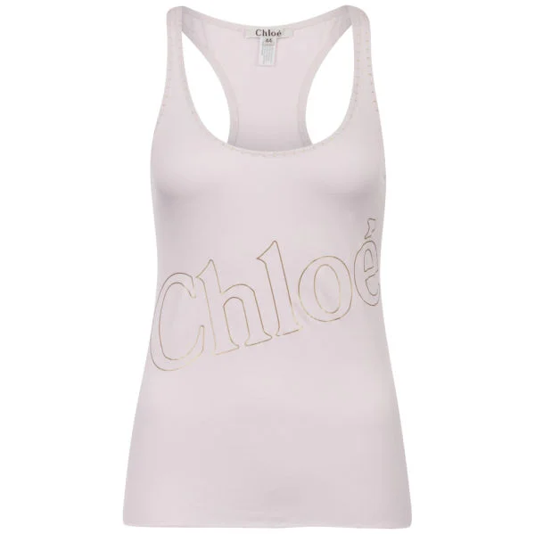 Chloe Women's Gold Lettering Vest - Pink - 10 - Rose Image 1