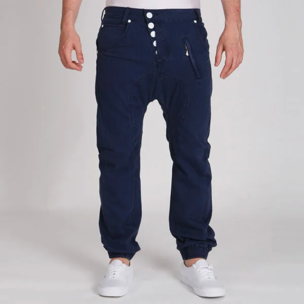 55 Soul Men's Cuffed Chinos - Navy - 30R Image 1