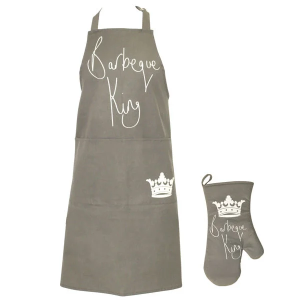 BBQ King Apron and Mitt Set Image 1