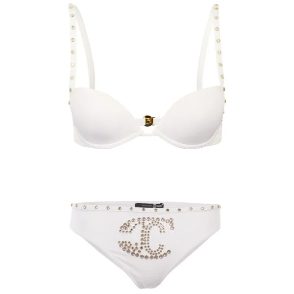 Just Cavalli Women's Stud Logo Bikini - White - 10 - Blanc Image 1