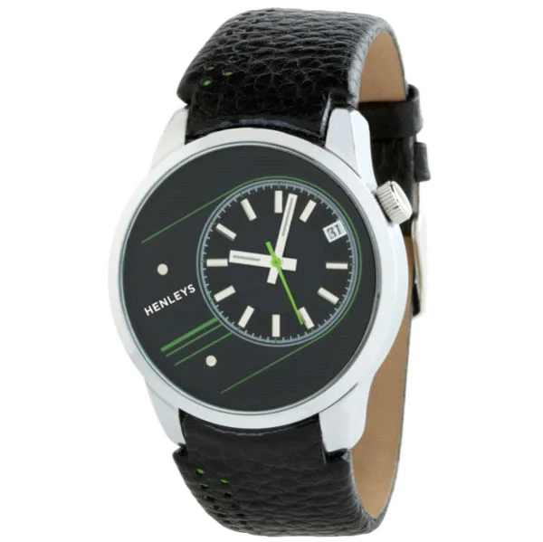 Henleys Men's Oversized Circular Dial Watch Image 1